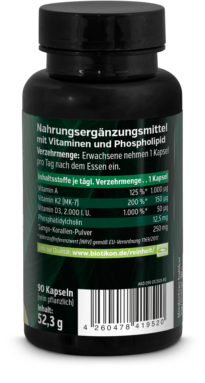 Vitamine A K D Illustration du dosage verso 2
