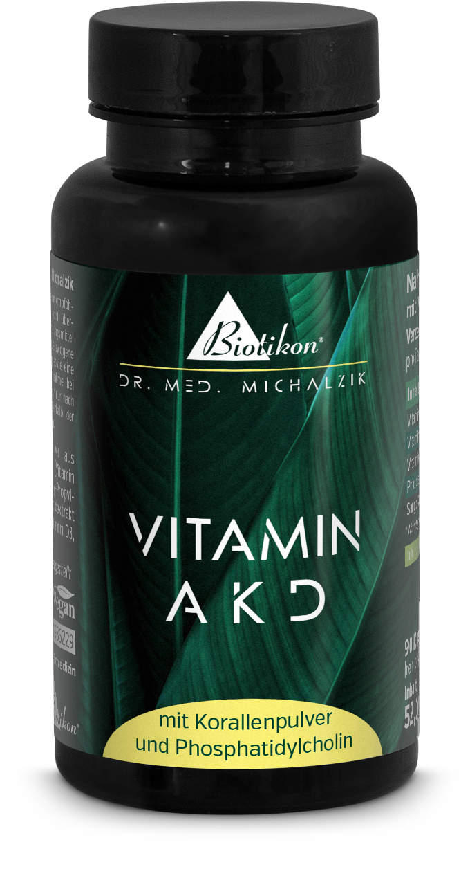 Représentation du dosage de vitamine A K D de face