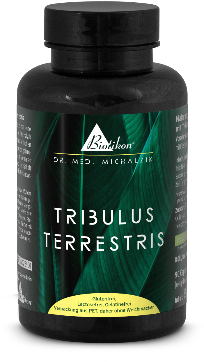 Capsules de Tribulus Terrestris – Complément 90 unités Complément de Tribulus Terrestris en bouteille PET noire, 90 capsules, sans gluten, sans lactose.