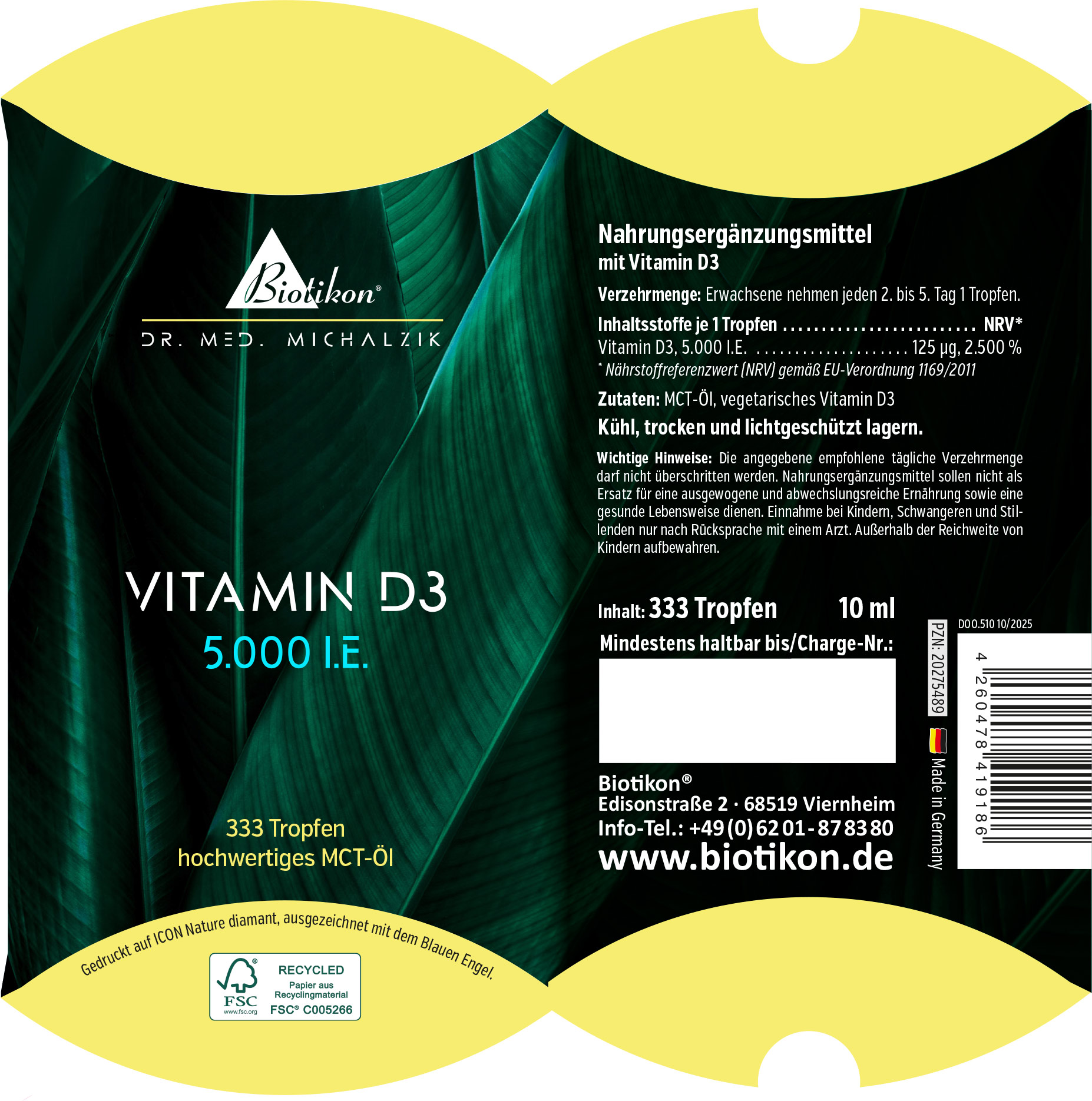 Vitamine D3 5 000 UI en boîte classique Vitamine D3 5 000 UI en boîte classique
