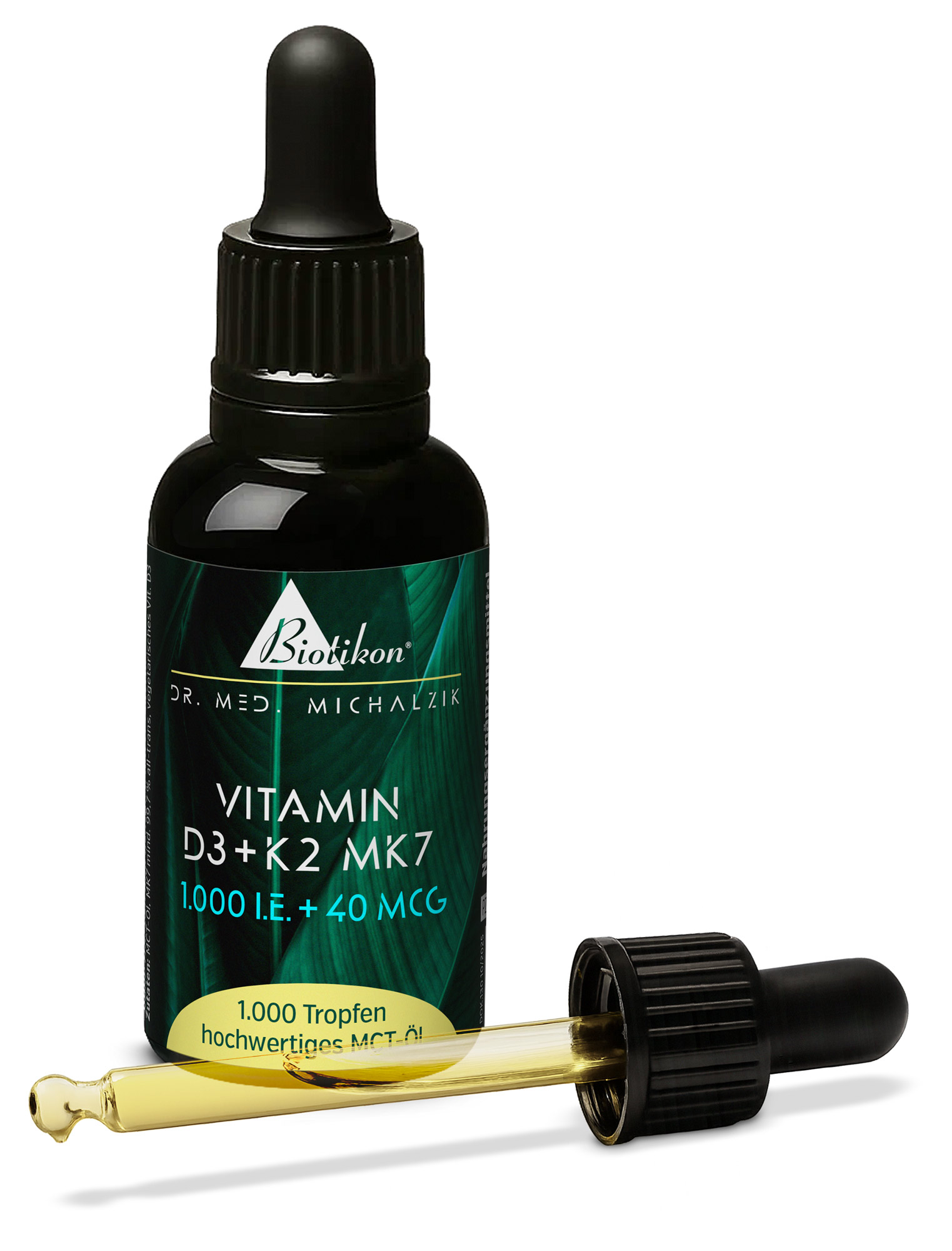 Vitamine D3 K2-1000 UI 40 mcg, flacon classique avec pipette Vitamine D3 K2-1000 UI 40 mcg, flacon classique avec pipette