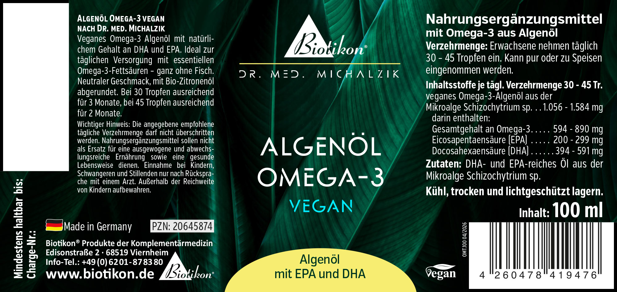Huile d’Algues Oméga-3 Végane