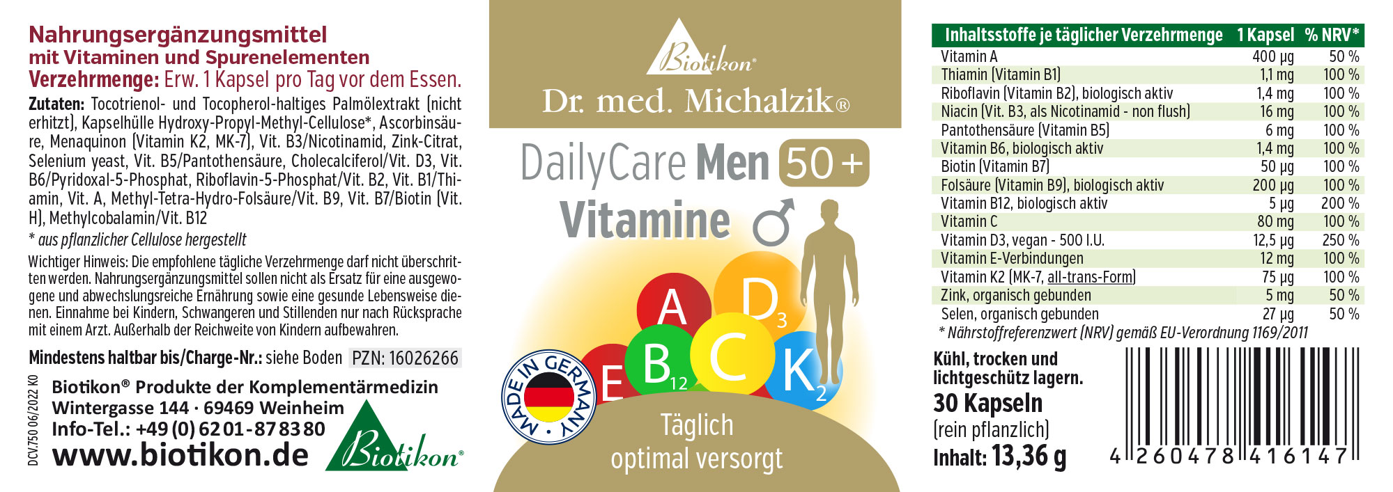 DailyCare Men 50+ aux multivitamines