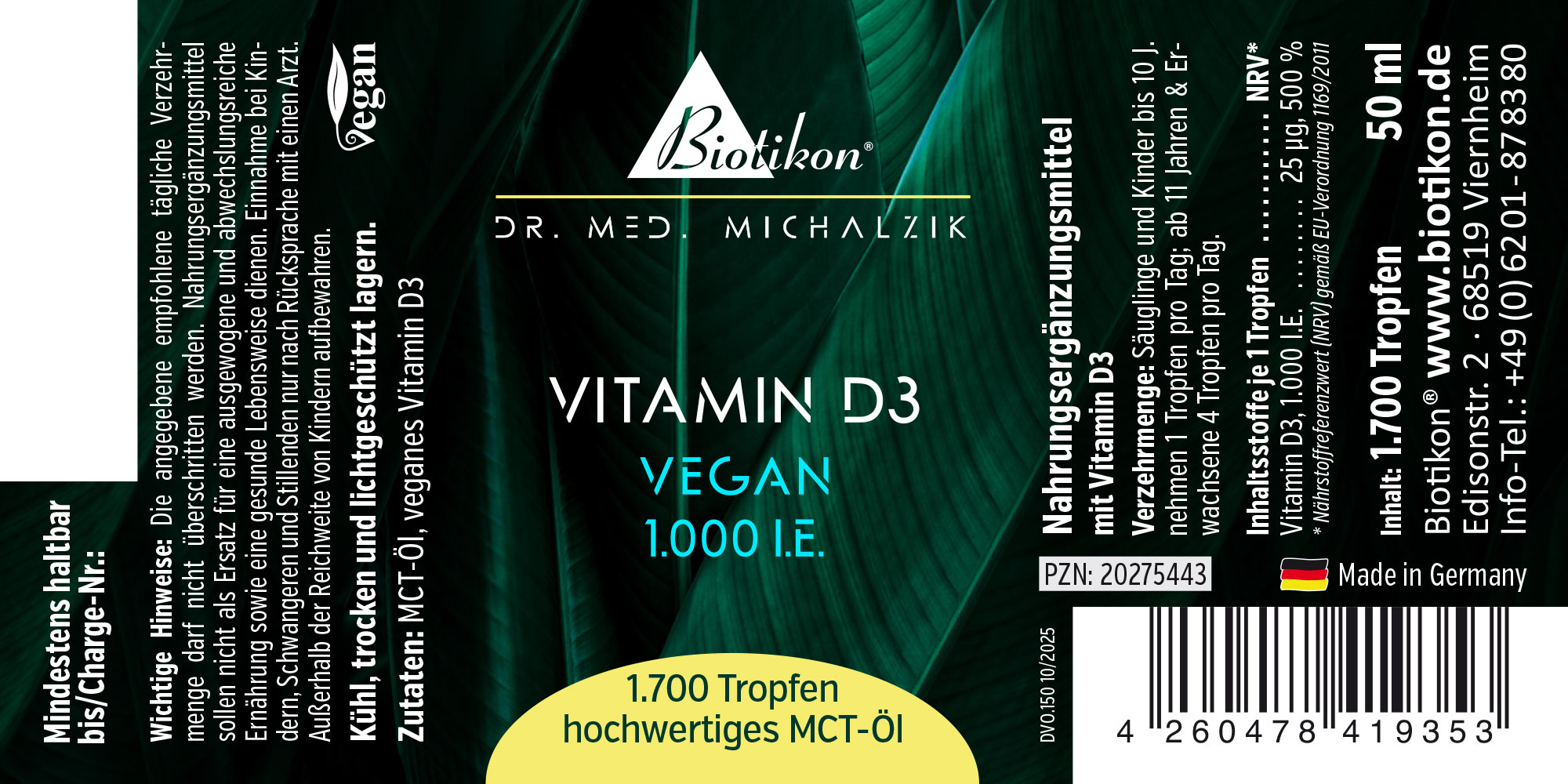Vitamine D3 1000 UI, étiquette végétalienne (1) Vitamine D3 1000 UI, étiquette végétalienne (1)