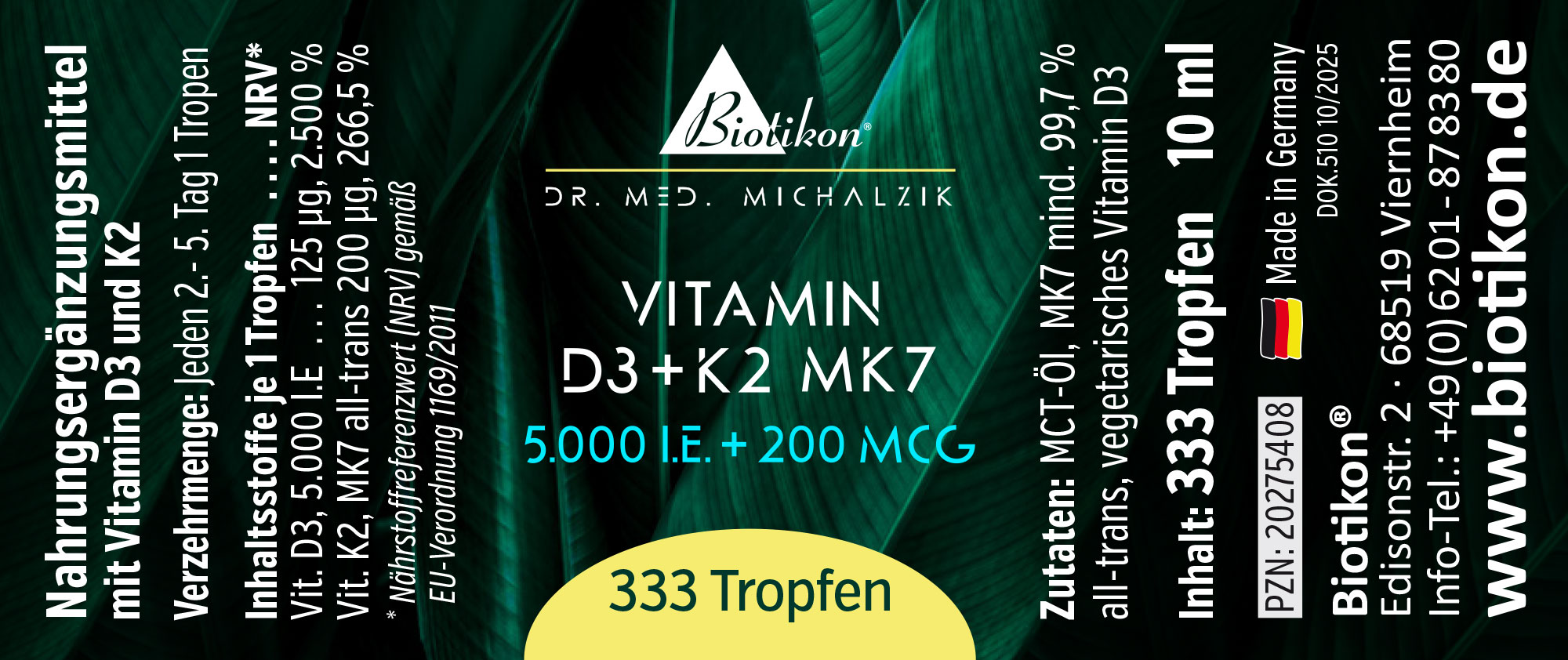 Vitamine D3 K2-5000 UI étiquette conventionnelle Vitamine D3 K2-5000 UI étiquette conventionnelle