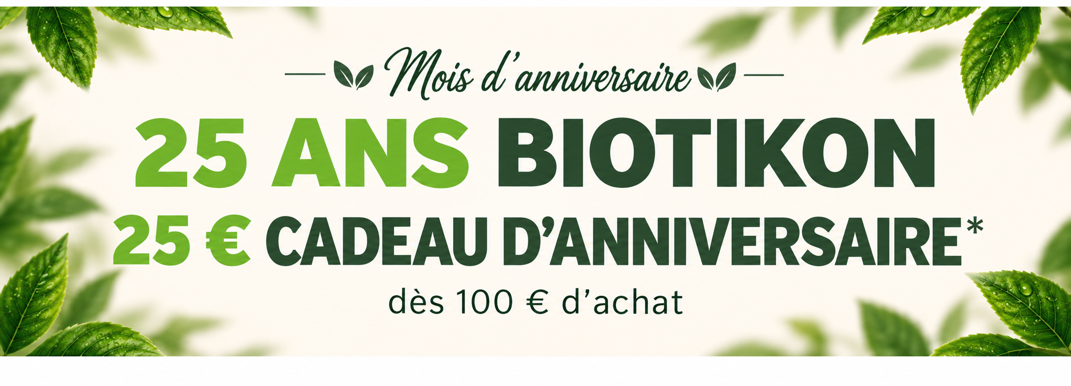 25 ans - 25 € cadeau Bannière de page d'accueil mobile
