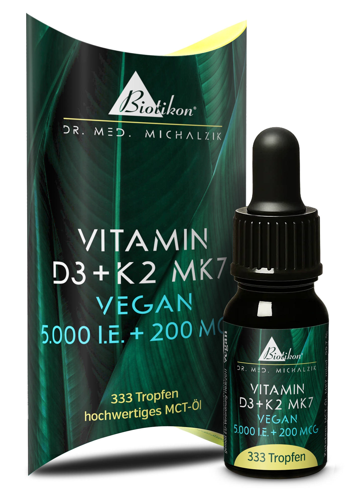 Vitamine D3 + K2 MK7 5 000 UI + 200 mcg gouttes véganes