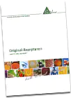 Icône du catalogue Biotikon : brochure de recettes Brochure avec recettes, images colorées des ingrédients, format A4, vue de face.