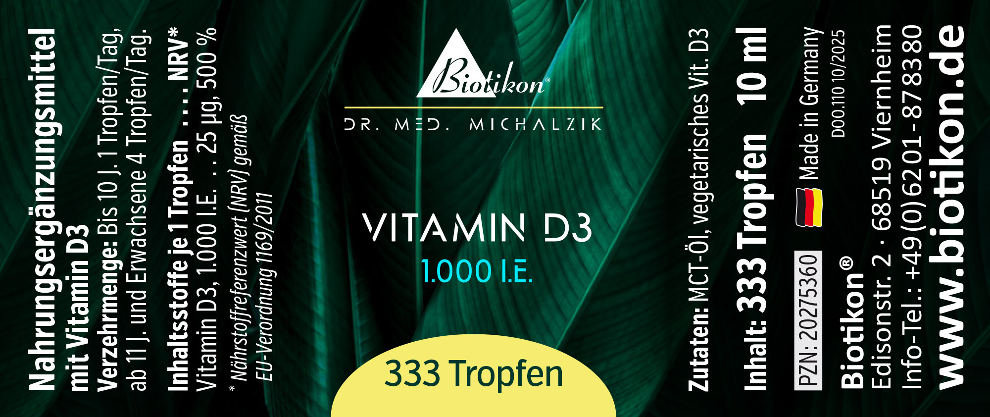Vitamine D3 1000 UI étiquette conventionnelle Vitamine D3 1000 UI étiquette conventionnelle