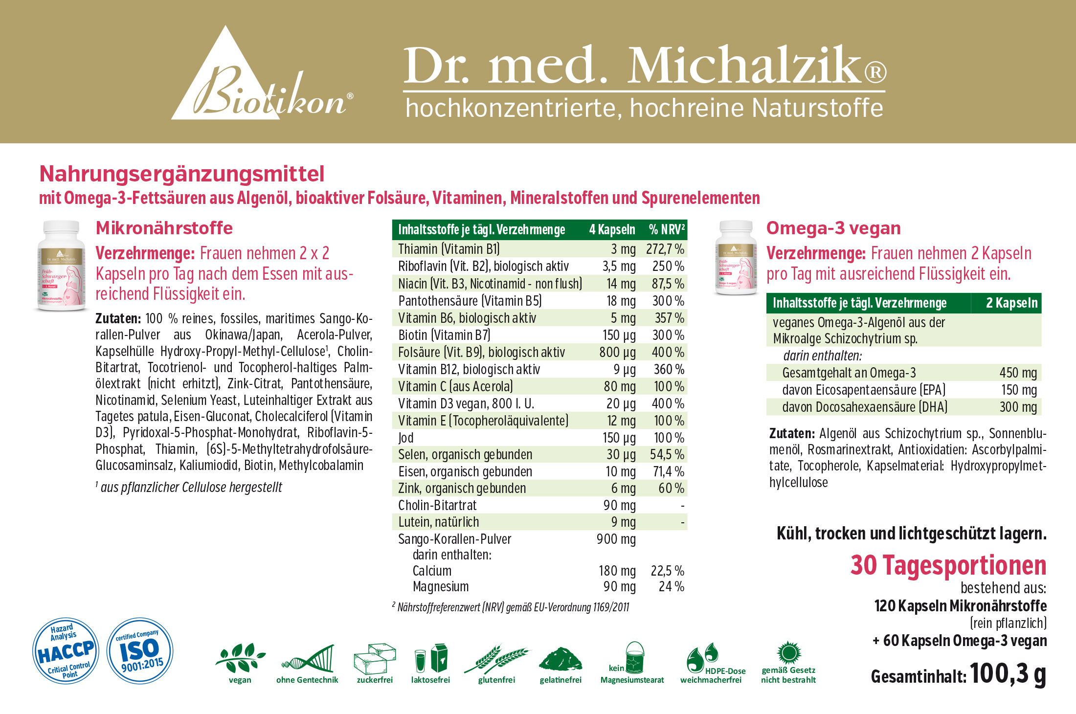 Complément alimentaire en capsules, 120 capsules, pour micronutriments et Oméga-3, emballage blanc