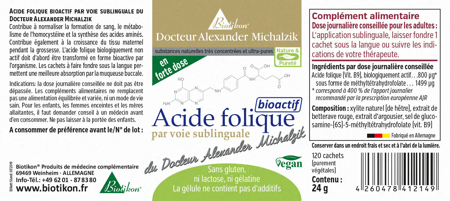 Acide folique bioactif (vitamine B9)