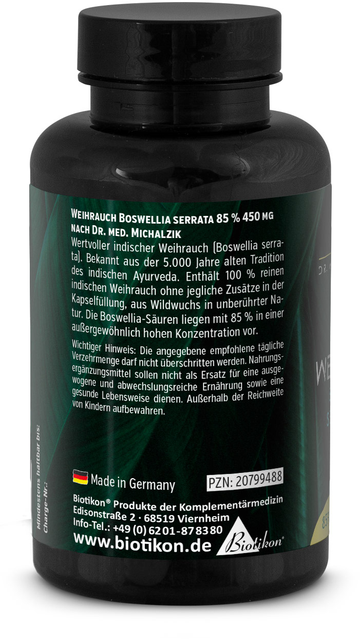 Encens 450 mg Boswellia serrata Boîte Dos arrière