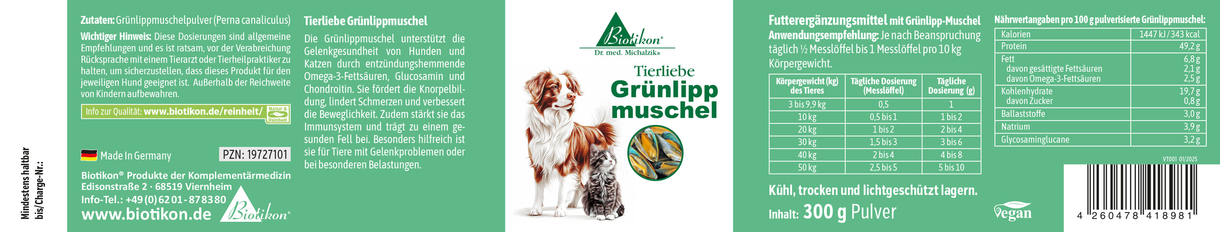 Étiquette de moule à lèvres vertes « Animal Love » Étiquette de moule à lèvres vertes « Animal Love »